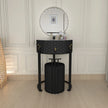 Round LED Mirror Dressing Table With Padded Stool