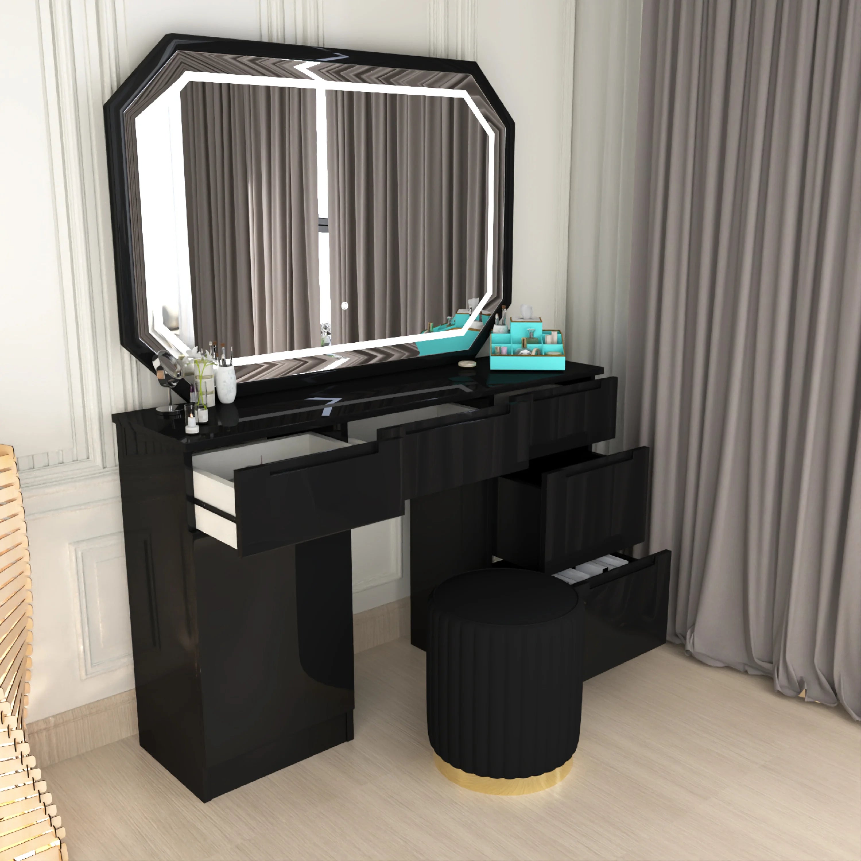 Octagon LED Mirror Dressing Table.