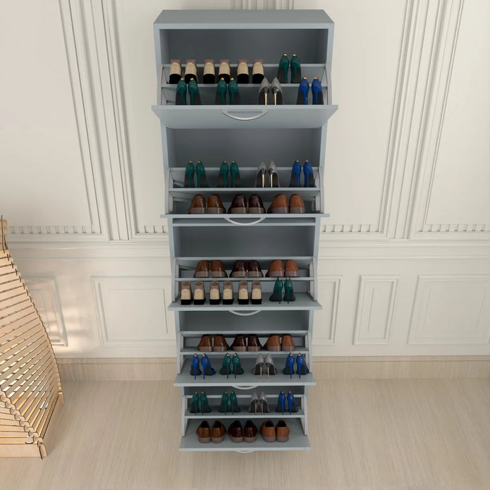 5 Tier Glossy Shoe Cabinet