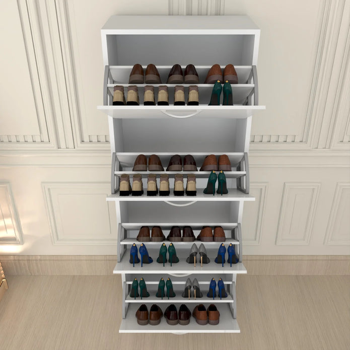 4 Tier Glossy Shoe Cabinet