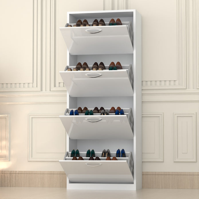 4 Tier Glossy Shoe Cabinet
