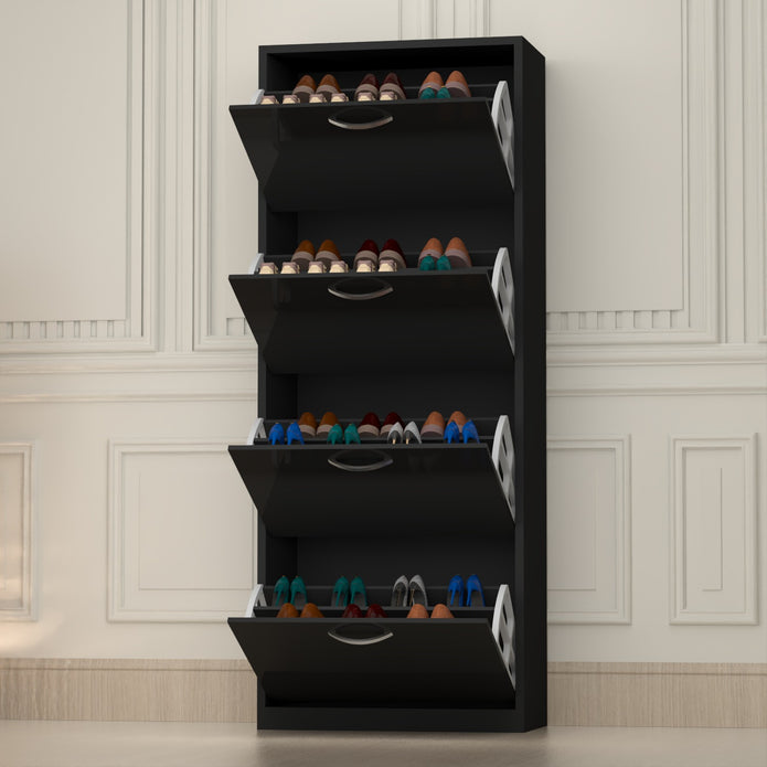 4 Tier Glossy Shoe Cabinet