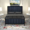 Modern Vertical Panel Upholstered Metal Bed Frame.