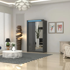 Porto 2 Doors Wardrobe | COLOR: Dark Grey | SIZE: 125cm , 165cm