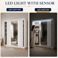 Porto 2 Doors Wardrobe | COLOR: White | SIZE: 125cm , 165cm
