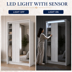 Porto 2 Doors Wardrobe | COLOR: White | SIZE: 125cm , 165cm