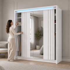Porto 2 Doors Wardrobe | COLOR: White | SIZE: 125cm , 165cm