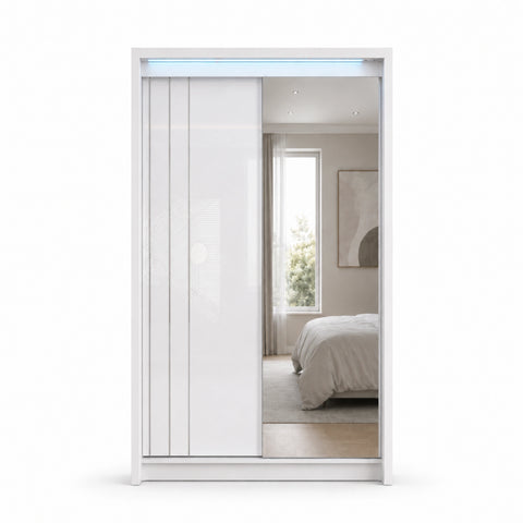 Porto 2 Doors Wardrobe | COLOR: White | SIZE: 125cm , 165cm