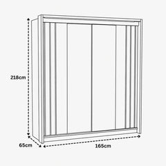 Porto 2 Doors Wardrobe | COLOR: White | SIZE: 125cm , 165cm
