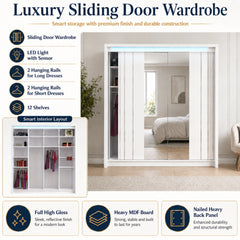 Porto 2 Doors Wardrobe | COLOR: White | SIZE: 125cm , 165cm