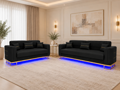 3+2 seater black