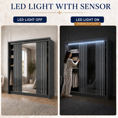 Porto 2 Doors Wardrobe | COLOR: Dark Grey | SIZE: 125cm , 165cm