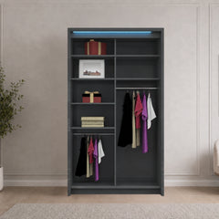 Porto 2 Doors Wardrobe | COLOR: Dark Grey | SIZE: 125cm , 165cm