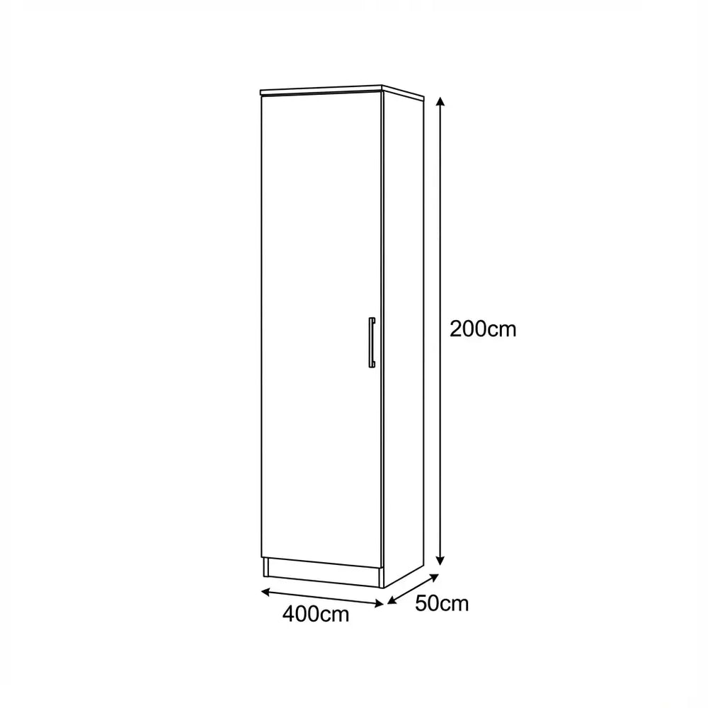 Verona 1 Door Wardrobe Dimensions & Specs