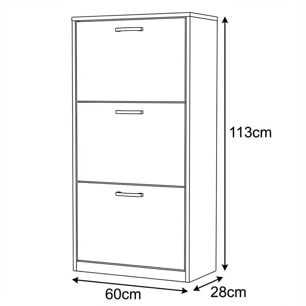 Lyon 3 Tier Shoe Cabinet Dimensions & Specs