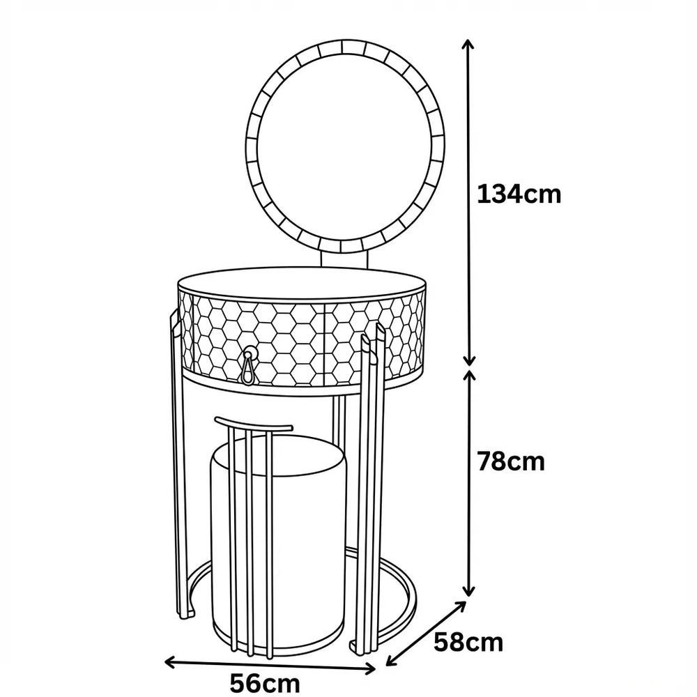 Arco Dressing Table Dimensions & Specs