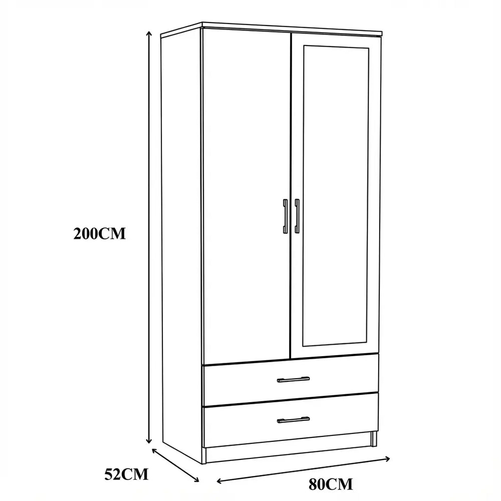 Verona Glossy Wardrobe Dimensions & Specs
