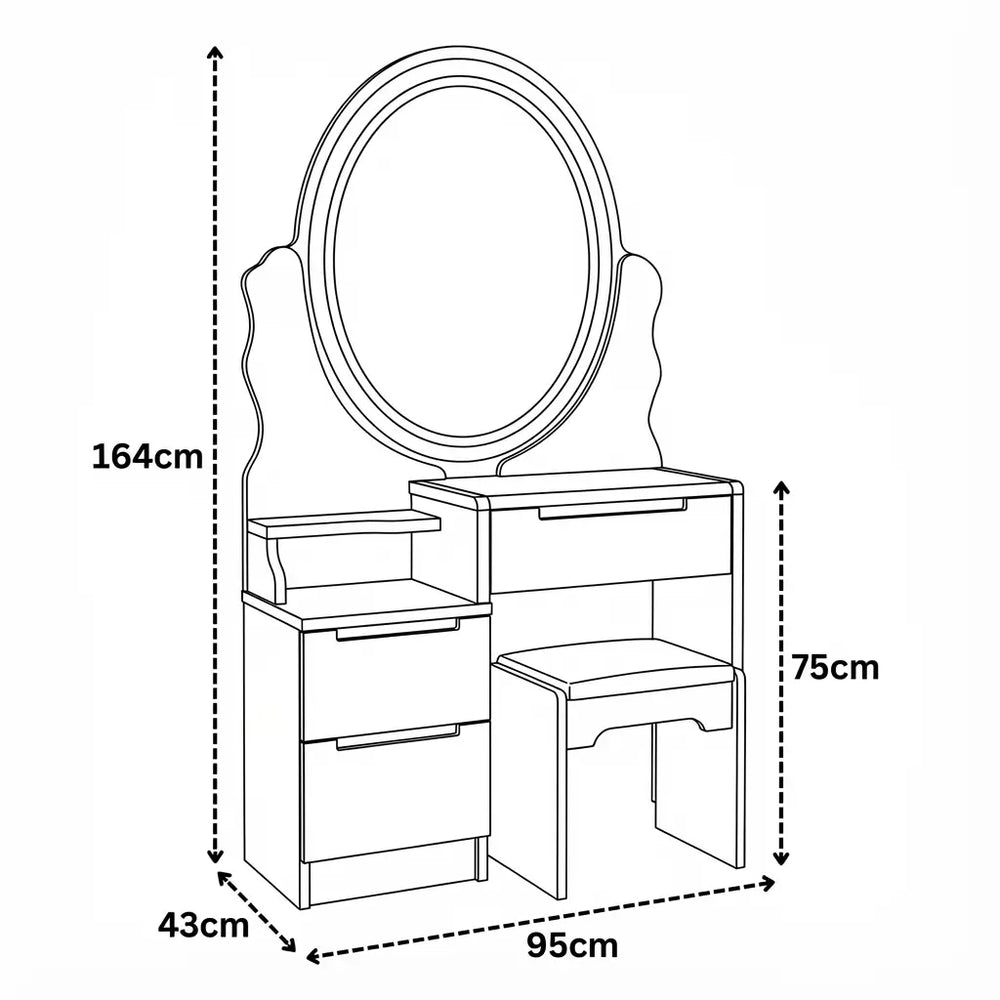 Ankara Dressing Table Dimensions & Specs