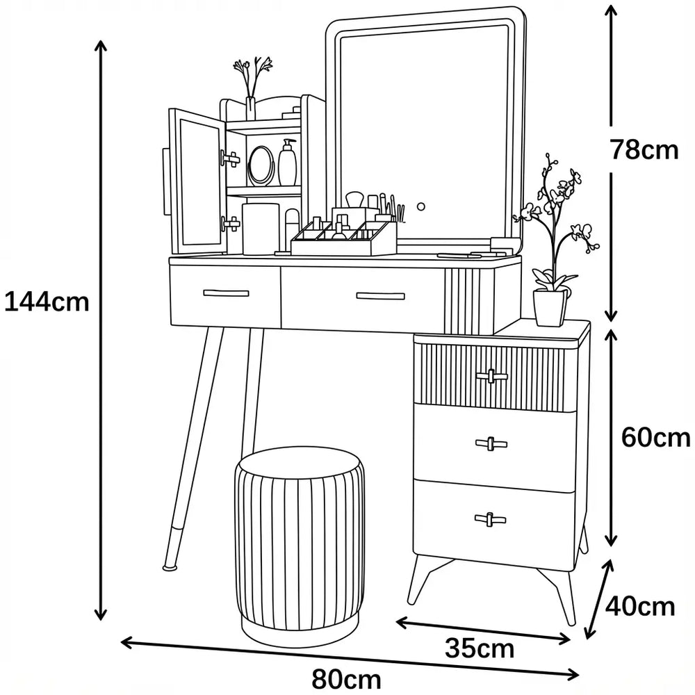 Derby Dressing Table Dimensions & Specs