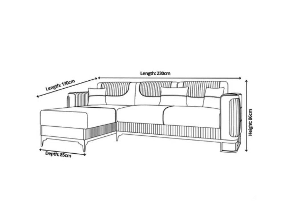 Mayfair L-Shape Sofa Bed Dimensions & Specs