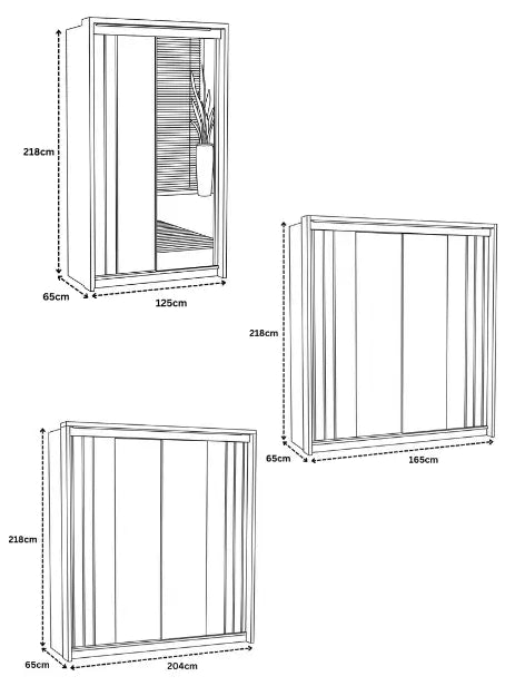 Porto 2 Door Wardrobe Dimensions & Specs