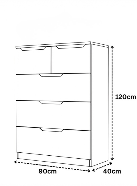 Sofia 5 Drawer Chest Dimensions & Specs