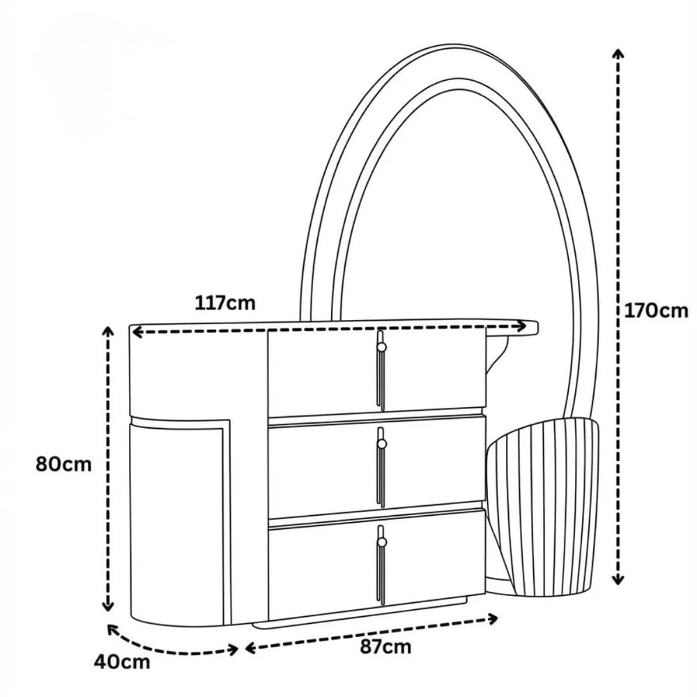 Basel Dressing Table Dimensions & Specs