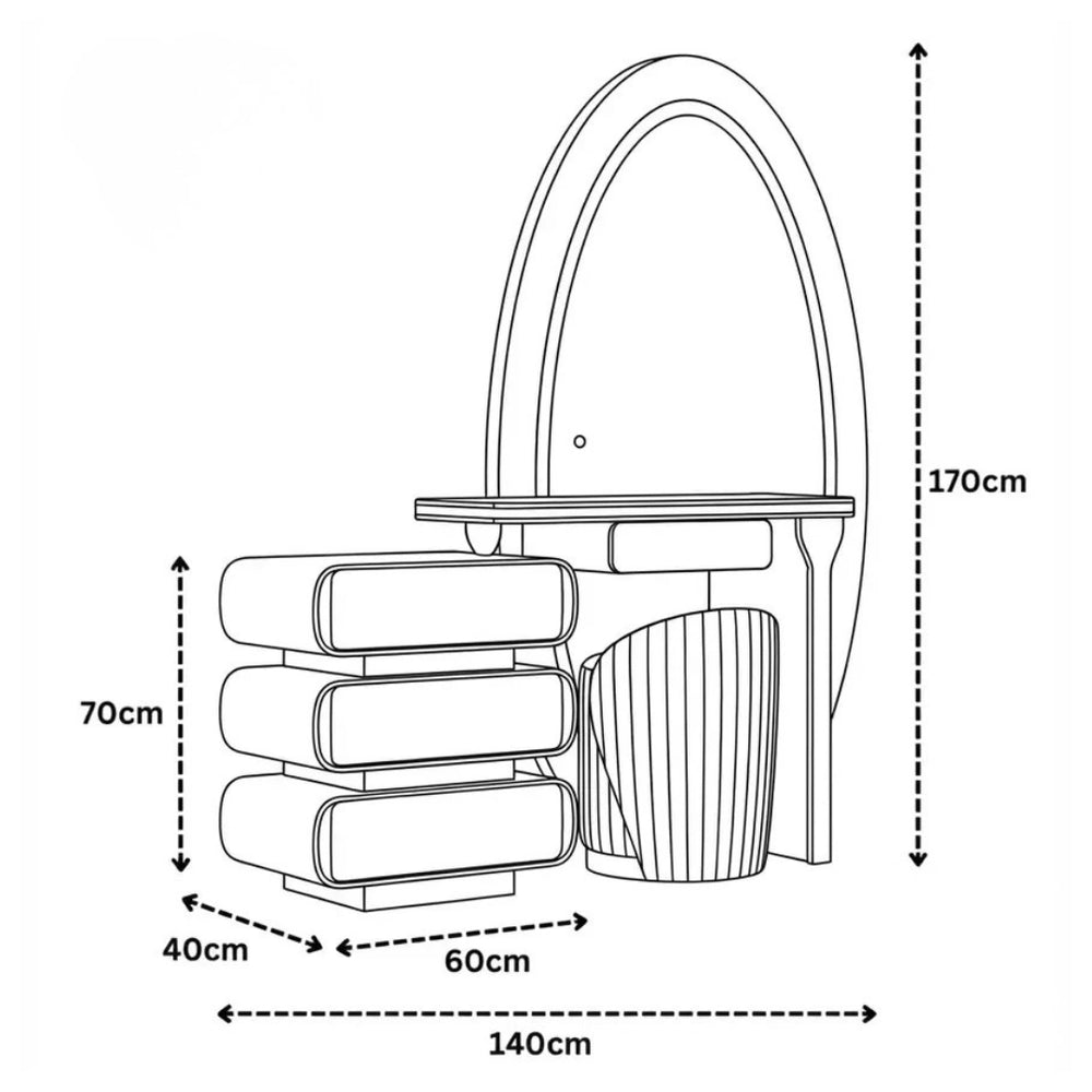 Chicago Dressing Table Dimensions & Specs