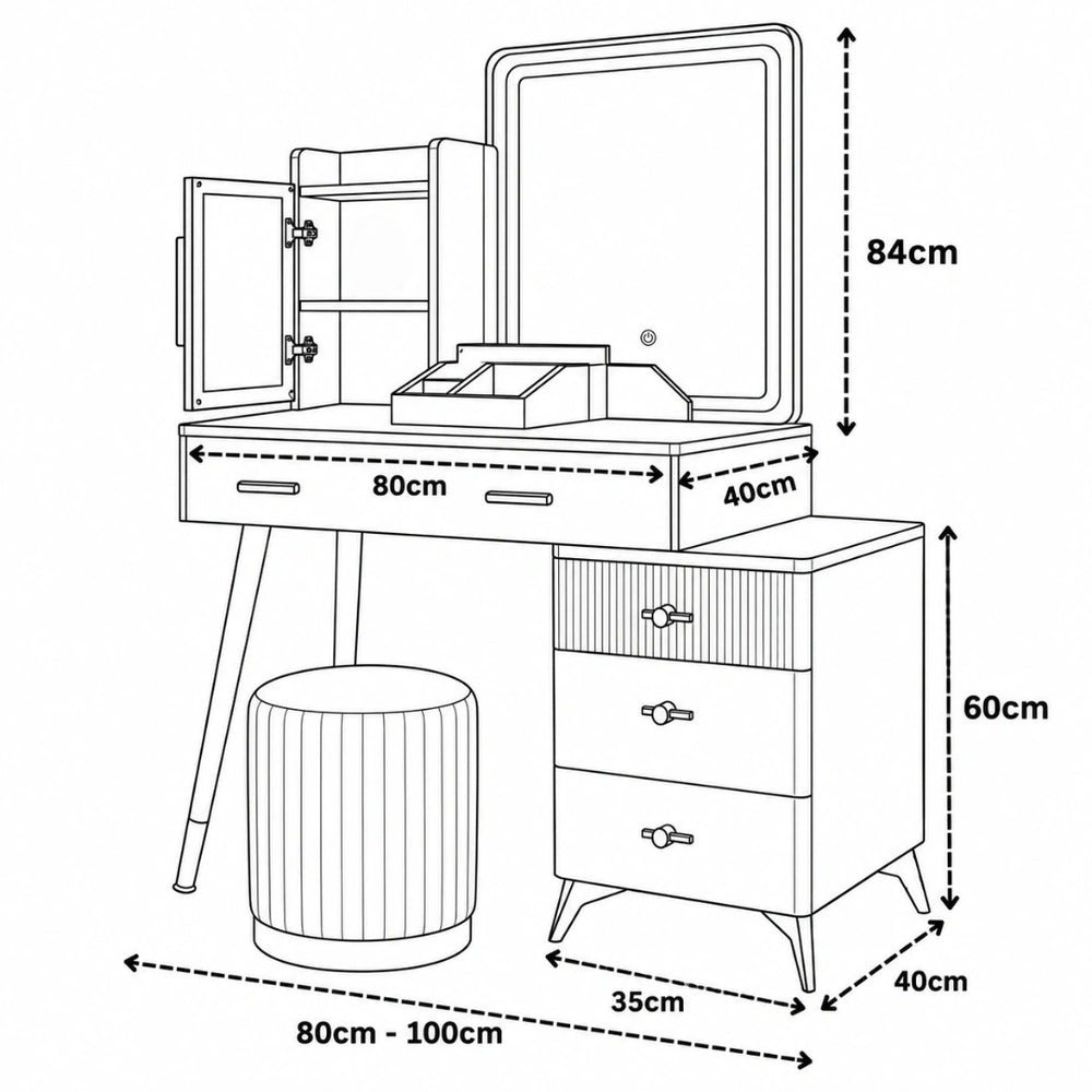 Derby Dressing Table Dimensions & Specs
