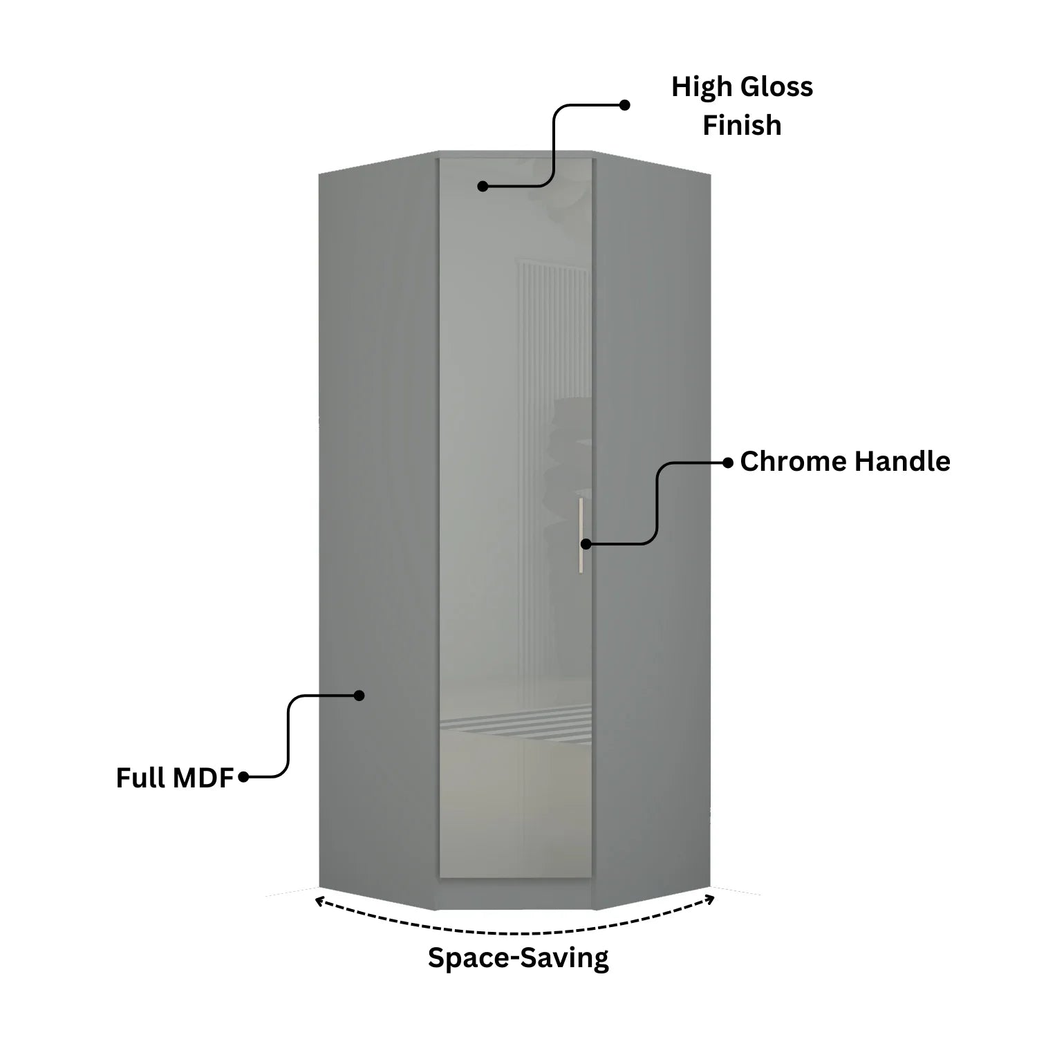 Verona | 1 door Corner | Gray