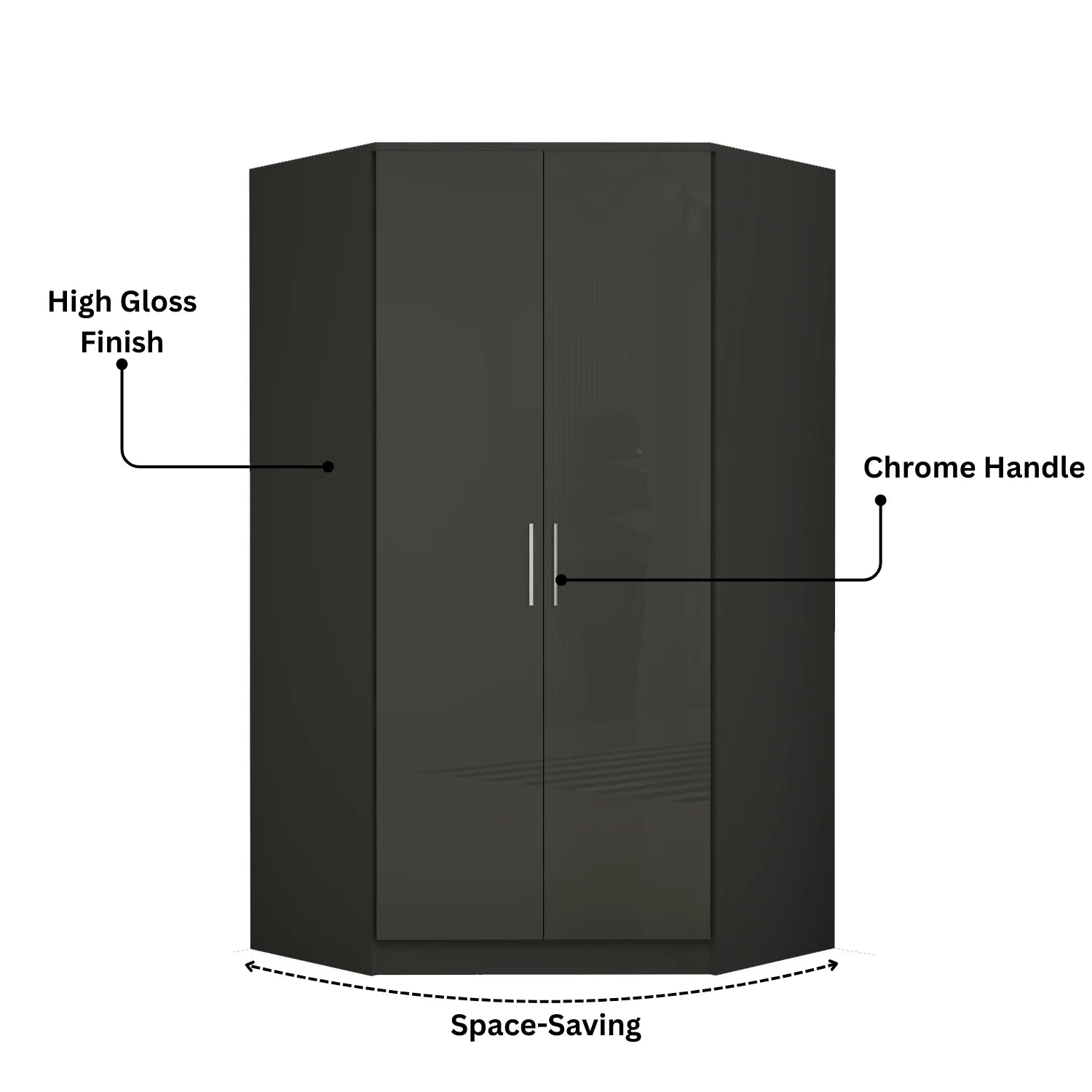 Verona | 2 door Corner | dark gray