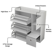 Dublin 3 Tier Shoe Cabinet